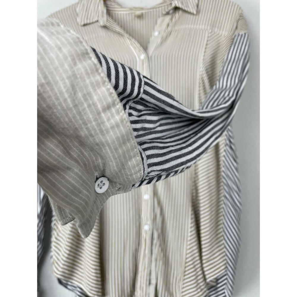 Free People Women’s Cape Town Striped Lightweight Button Front Shirt Size Small - Picture 3 of 10